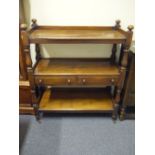 Victorian period mahogany 3 tier Buffet a cluster of 3 shelves the centre section having 2 short