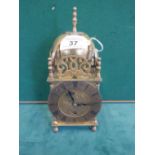Modern brass lantern clock, manufactured by John Tempest of Halifax, c1950's