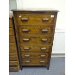 Oak chest 6 short drawers c1940's