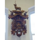 Black forest German triple chain Cuckoo Clock, makers label to reverse, Romance, Swiss made by