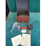 Hardy fishing reel, model Altex No:3 mark 2 in original box with spare spool and instructions,