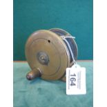 Farlow an all brass patent lever Reel No:348 very early model, c1890's additional drill hole to