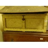 Over painted tool box and lid, with ply wood interior and a similar period bespoke Carpenters box,