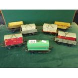 Collection of un-boxed O gauge clockwork carriages all named including 1 McAlpine & Sons, 2 x