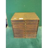 Edwardian period miniature collectors cabinet a flight of 8 drawers to the front 10" tall 11" wide,