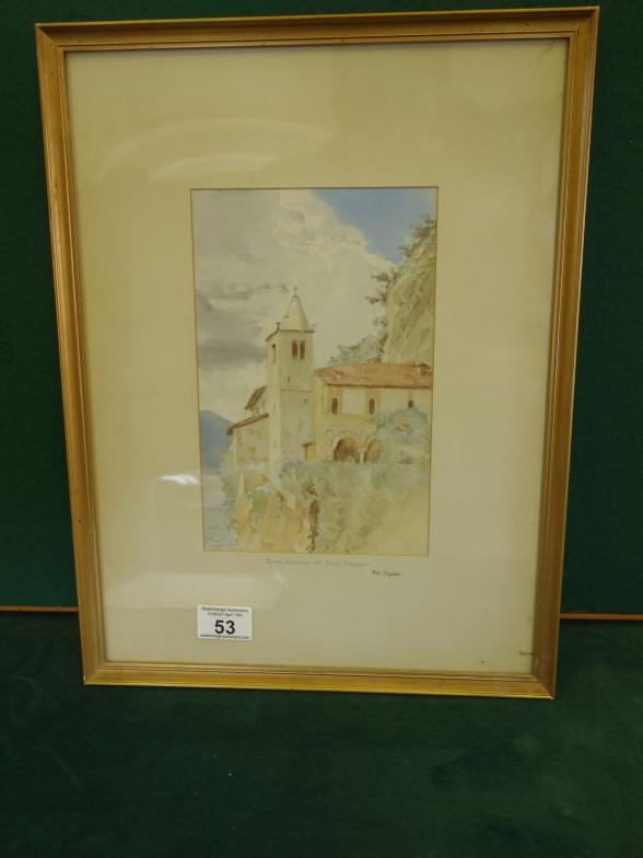 T H Orpen, f/g watercolour of Maggiore in Italy