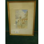 T H Orpen, f/g watercolour of Maggiore in Italy