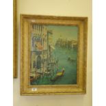 Interesting c1950's oil painting on canvas of Venice, dated to reverse of camera 1954, entitled