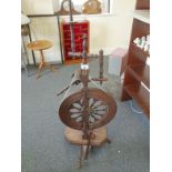 Antique spinning wheel, 4'6 tall appears to be working