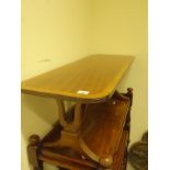 Regency style coffee table with harp shaped legs,