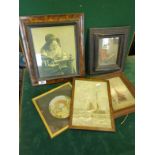 5 assorted framed items,