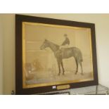 Oak framed large black and white print, heightened in white, by Clarence Hailey, picture of Mr. J