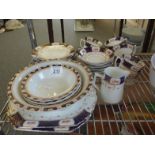 Edwardian period afternoon tea set including fruit bows saucers, cups, cream jug and serving plates,