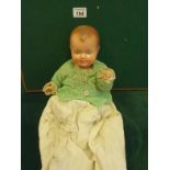 Old British Doll, marked to neck British and No:8 porcelain head with painted eyes and closed