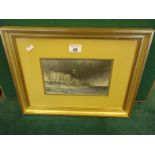 Gilt framed coloured print of Deal Shoreside Scene Kent,