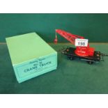 Hornby Trains a No:50 Crane truck O gauge, red with black base item and box both in pristine