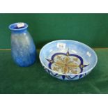 Chameleon Ware Crews & Co Limited a blue plane design fruit bowl, 8" dia, 2.5" tall impressed No: