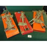 3 x boxed sets of Hornby Trains, O gauge points, each box containing a left and right hand point,