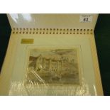 Folder containing 19c hand coloured prints, Thames Street London, Parish Church Greenwich, Dart