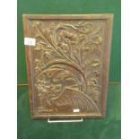 Carved oak panel probably Welsh 19c