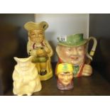 4 Caricature jugs, including Beswick, Toby Weller,