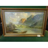 Frances E Jamieson, a oil painting on canvas, 21" long x 11" later frame, the picture depicting