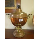 Copper and brass Samovar c1900,