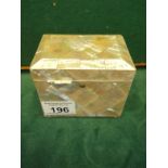 Mother of Pearl Tea Caddy box and lid, box measures 3.3/4" long, 3" tall and 2.5" deep, nice