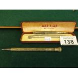 Yard o' Led a boxed silver propelling pencil with hallmark, 1 other silver h/m pencil marked