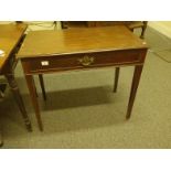 Georgian period side table with a single long drawer to the front,