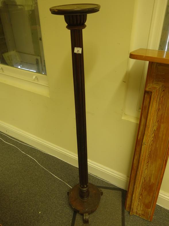 Art deco inspired Torchere 5' tall mahogany