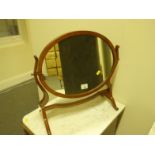 Early 20th century Georgian style oval dressing table swing mirror,