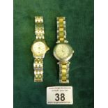 Ladies Steel and gold coloured Tissot watch with bracelet strap, stainless steel and a similar