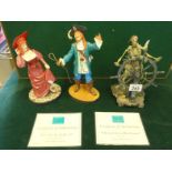 Walt Disney's Pirates of the Caribbean 3 figurines with certificates including Helmsman, i=Its Too