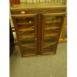 1950's oak cabinet with 2 glazed doors to front