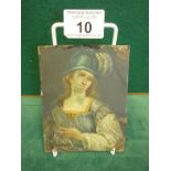 late 18th century or early 19th century miniature painting on copper 5" long 3.5" wide, a picture