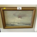 Small gilt framed oil painting on board by D F Dene, purchased from  Fine Art Gallery in