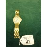 Cartier 18ct gold and diamond wrist watch, circular dial measuring 1" dia, Diamond Bezel a quartz