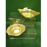 2 silver hallmarked small basket dishes 6oz