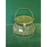 Tin plate bait dryer, perforated top, painted green