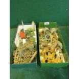 Box containing lead animals and figures appertaining to the Circus, animals include Giraffe Lions,