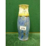 Royal Doulton stoneware glazed vase, impressed No: 8079 to base, 9" tall End of Day blue finish,