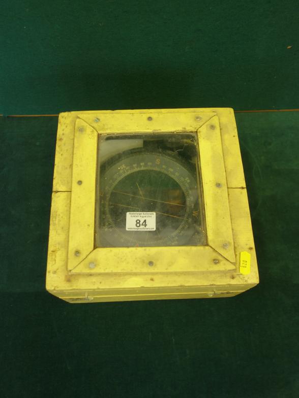 Pine box containing a ships Compass - Image 2 of 2