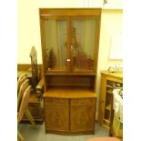 Regency style show cabinet 6'6 tall with twin glazed doors to the top, all above a section of