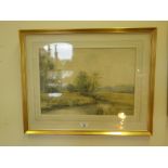 Framed & Glazed good quality watercolour housed in a slip gilt frame signed J W Morten, panoramic