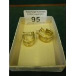 Pair of Ladies bi-coloured 9ct gold earrings, 8 grams approx