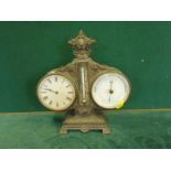 Interesting twin mantle clock se with aneroid barometer an 8 day clock with thermometer in the