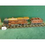 Rare Hornby O-Gauge train and tender model Royal Scot LMS No: 6100 brown coloured with black