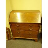 Mahogany Georgian Gentleman's Bureau on bracket supports with a cluster of 4 graduating long