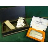 Silver coloured Dunhill lighter 2.5" tall, Ronson vara Flame boxed gas lighter, A Ronson petrol